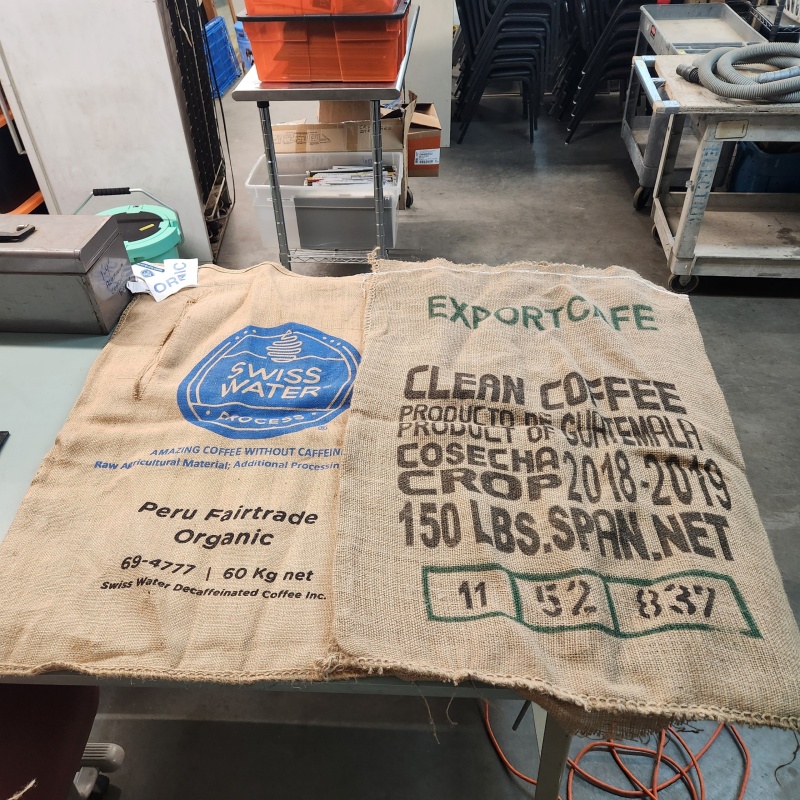 2 Lg. Burlap Coffee Sacks         c-58