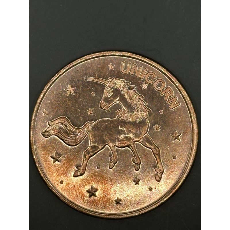 1 Ounce Copper Unicorn Round   t3