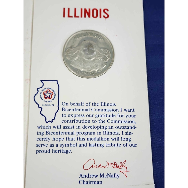 1973 Illinois silver medallion.  K-34