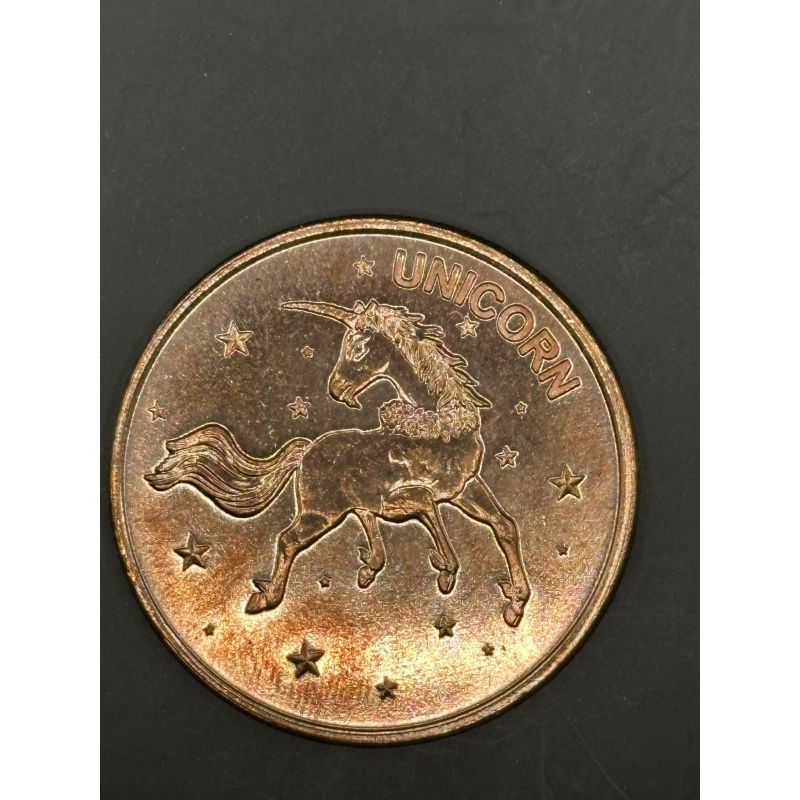 1 Ounce Copper Unicorn Round   t3
