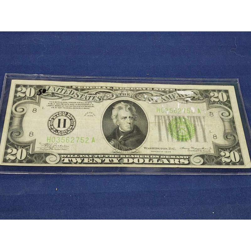20 dollar bill 1934.  K-32