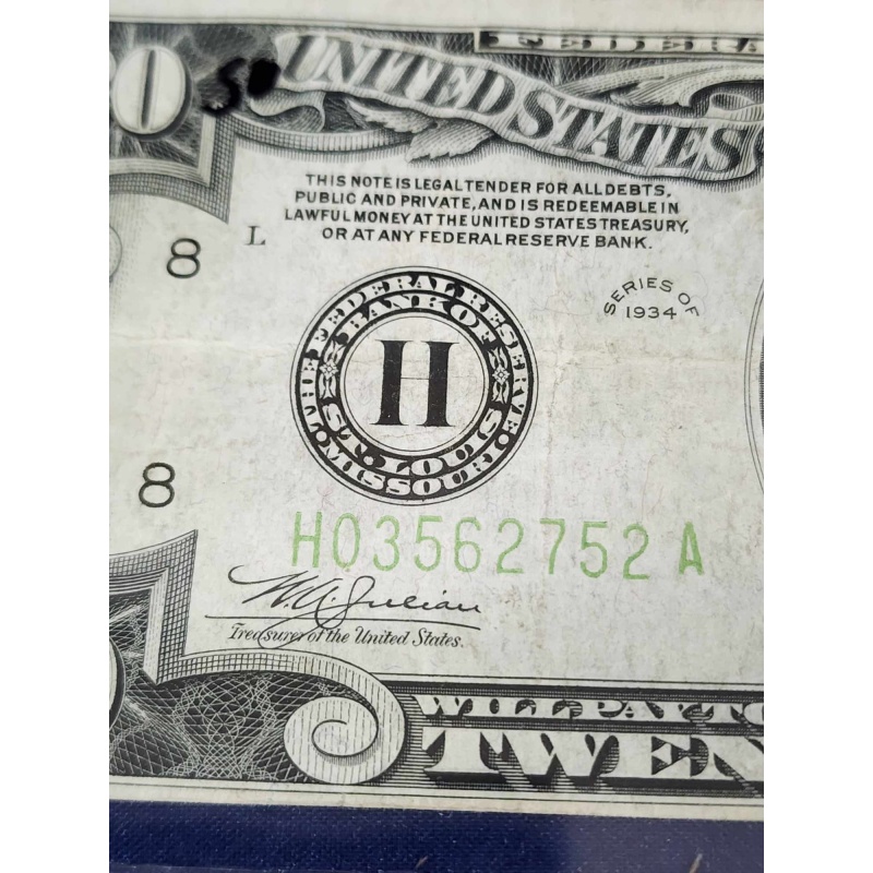 20 dollar bill 1934.  K-32