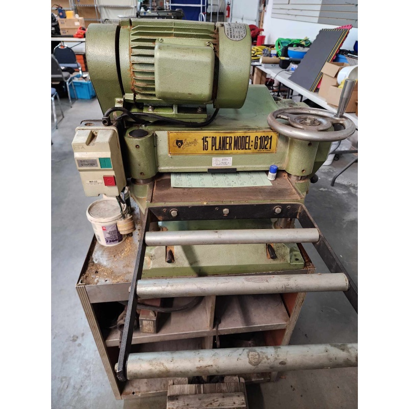 15" grizzly commercial Planer with Rolling Cart   15-1