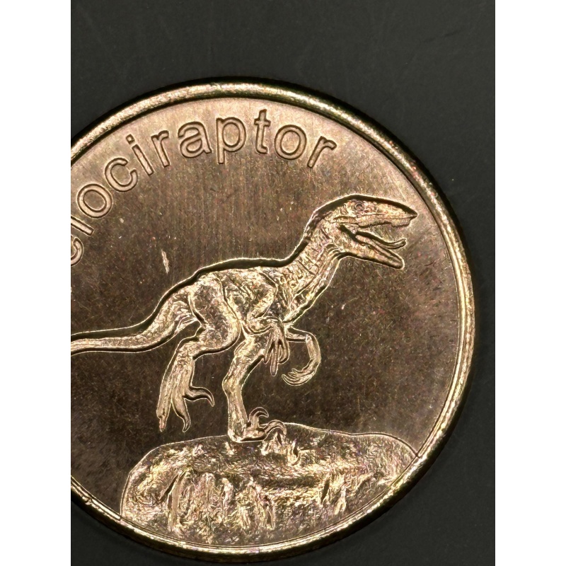 1 Ounce Copper Velociraptor Round   t5