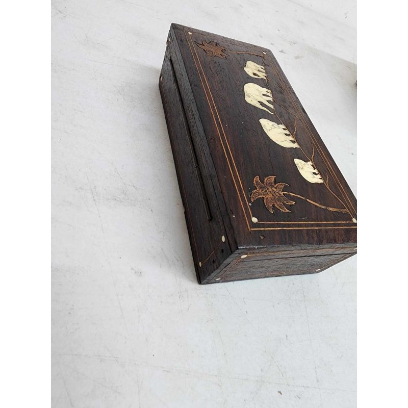 Wooden box with elephant inlay. 15-36