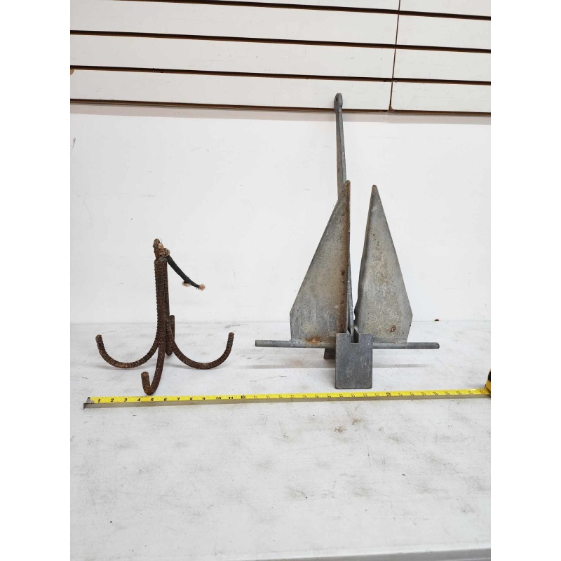 Large boat anchor and grapple. D-24