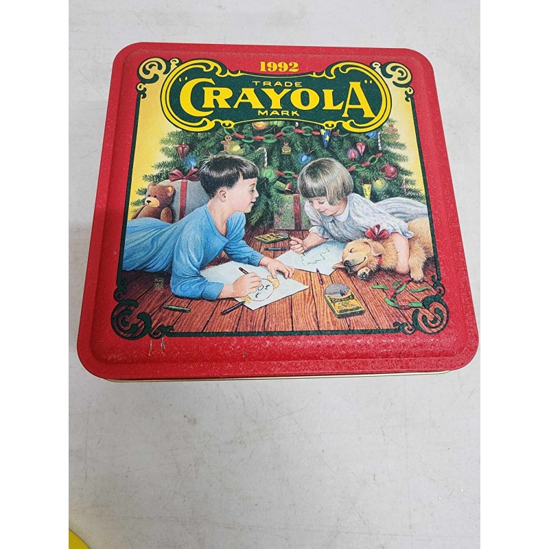 Vintage 1992 Crayola tin with contents. 15-8