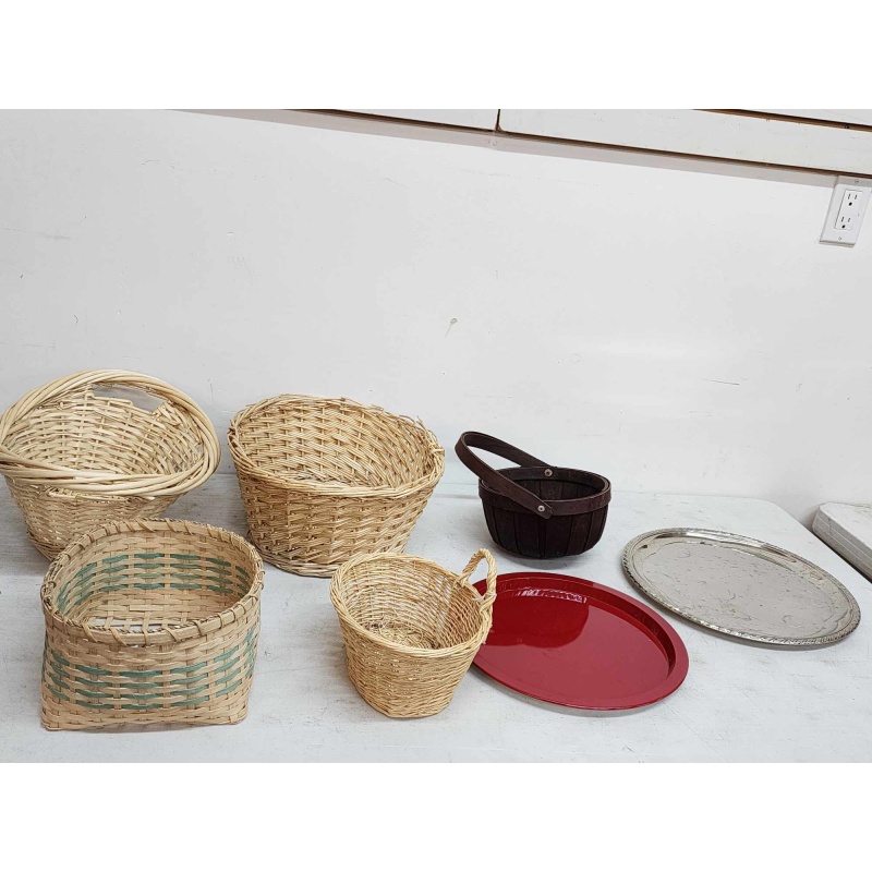 large wicker baskets and platters. 13-5