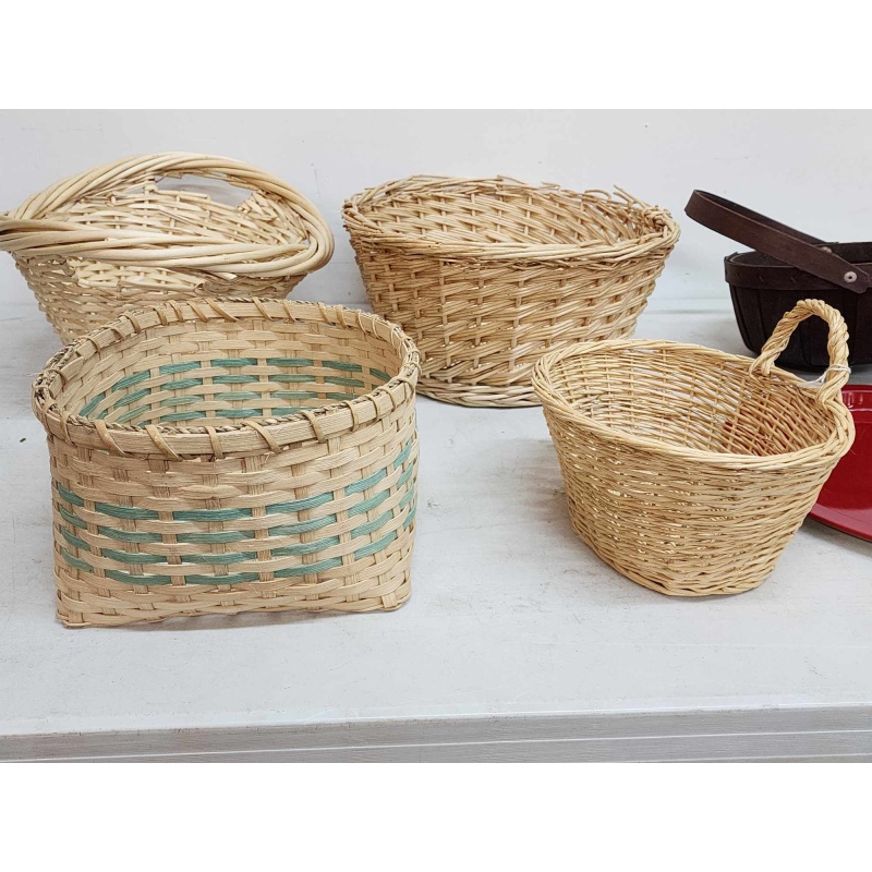 large wicker baskets and platters. 13-5